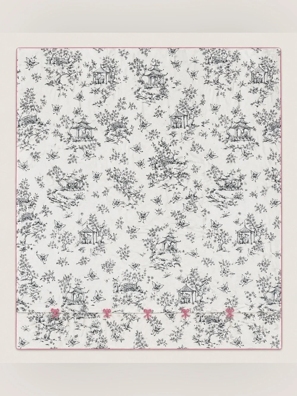 WHISTLE & WINK Chinoiserie Floral Toile Twin Cotton Duvet #0310266